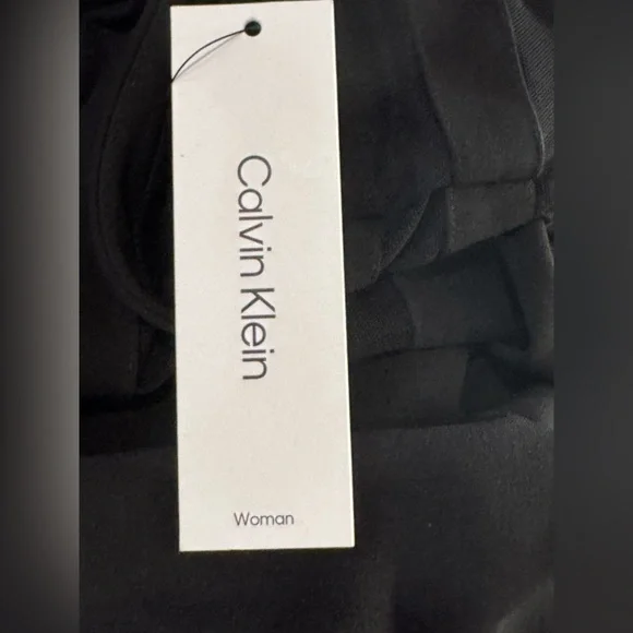 NWT Calvin Klein Black Dress Sheer cuff Sleeves and hem Knee length 16W 18W - Picture 6 of 12